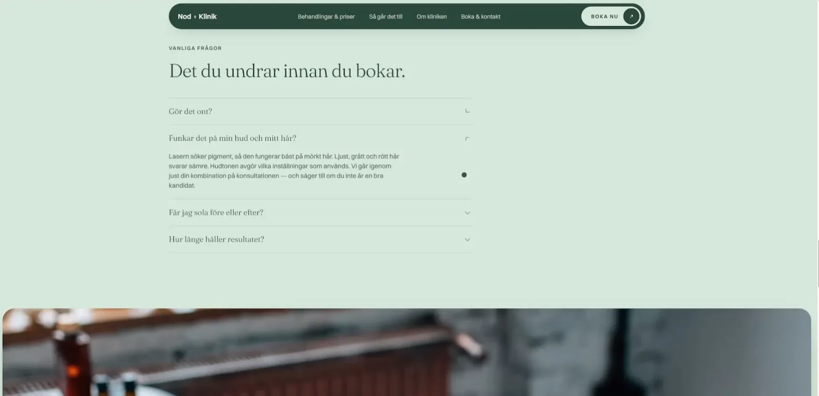 Laserklinik — vanliga frågor, öppnade en i taget